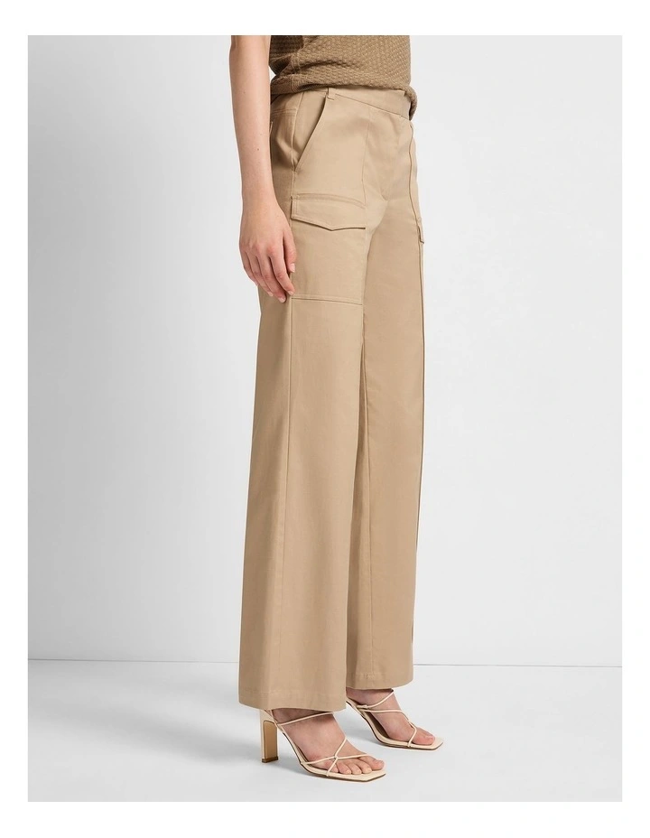 Joey Wide Leg Cargo Pant in Twine image 1