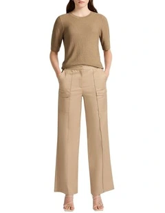 Joey Wide Leg Cargo Pant in Twine