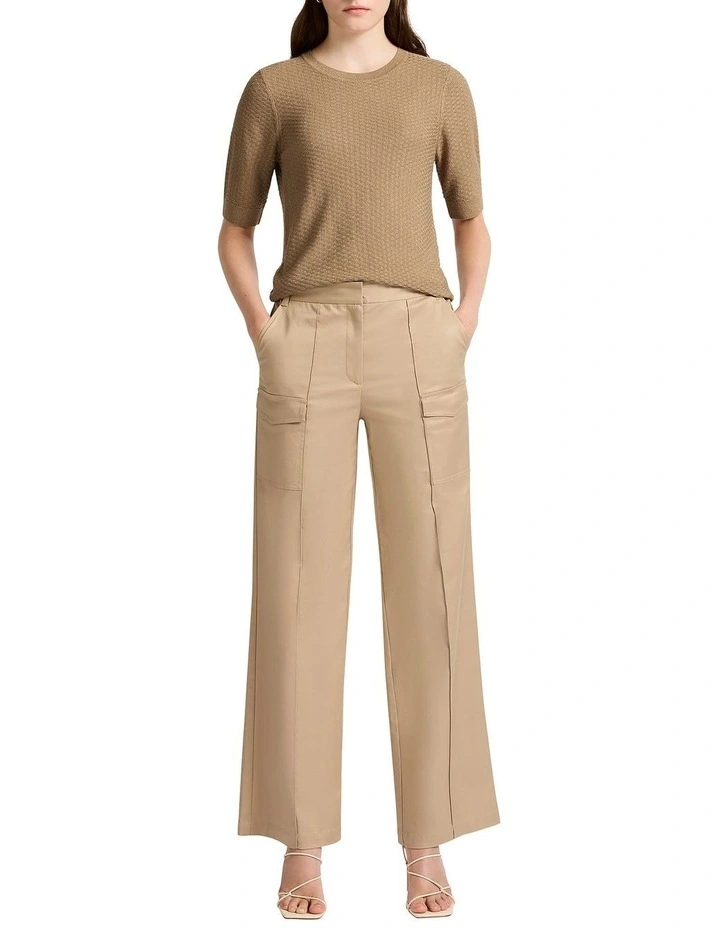 Joey Wide Leg Cargo Pant in Twine image 1