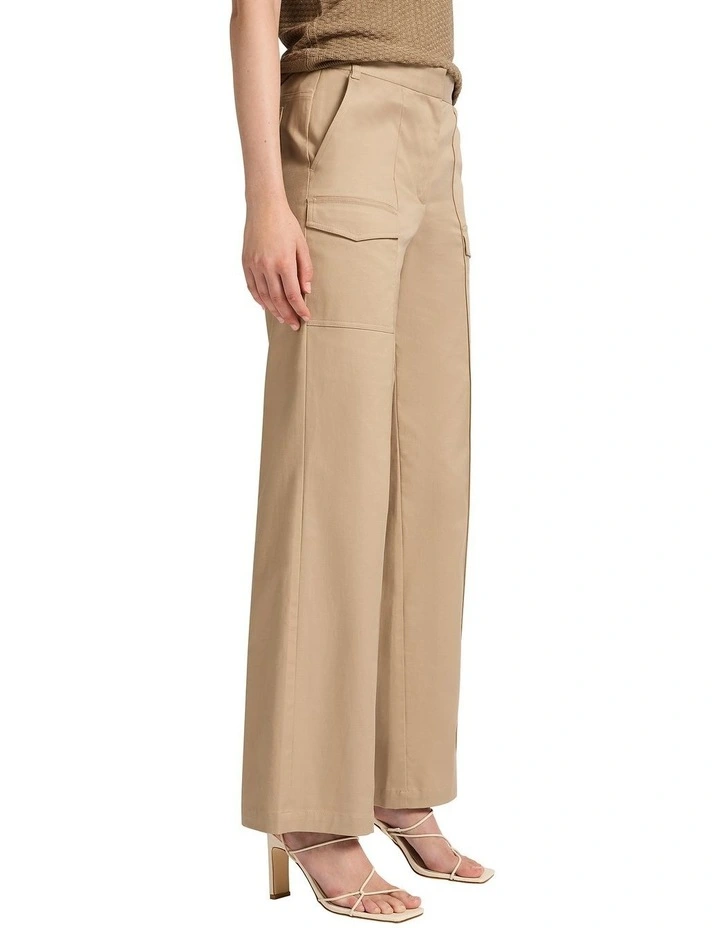 Joey Wide Leg Cargo Pant in Twine image 2