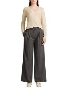 Wide Awake Stripe Pant in Grey Stripe