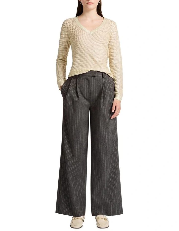 Wide Awake Stripe Pant in Grey Stripe image 1