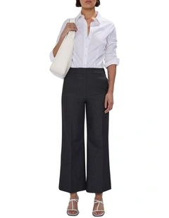 Tate Smart Denim Crop Pant In Washed Black