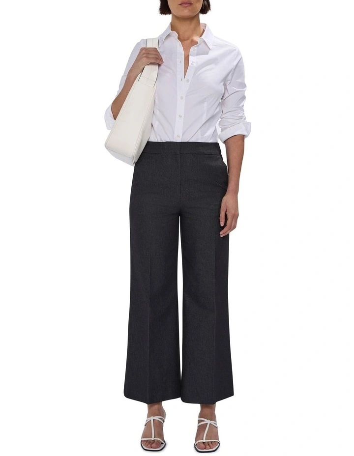 Tate Smart Denim Crop Pant In Washed Black image 1