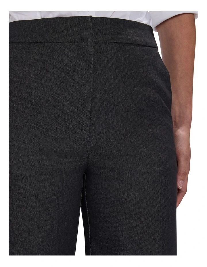 Tate Smart Denim Crop Pant In Washed Black image 3