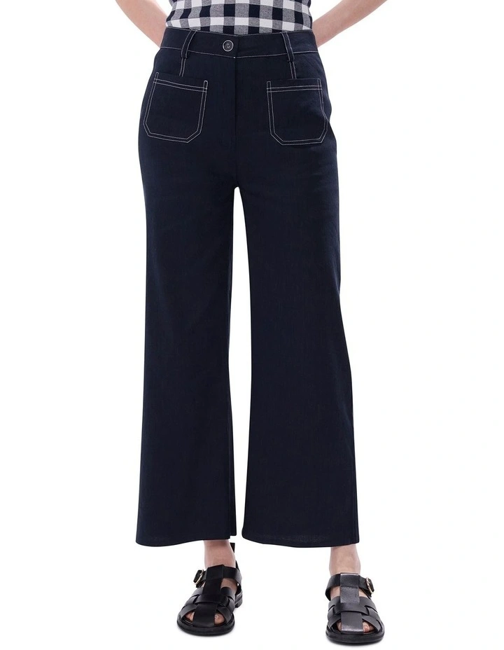 Tunnel Of Love Linen Mix Pant in Deep Sapphire image 2