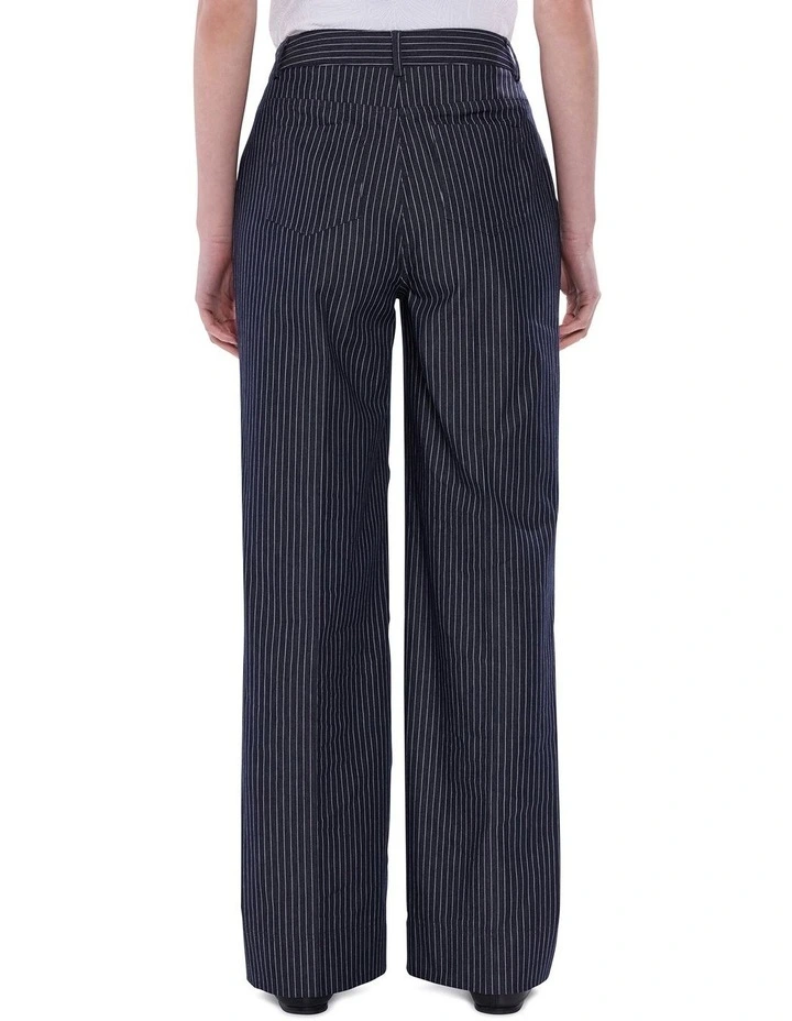 Spencer Smart Denim Pant in Navy Stripe image 4