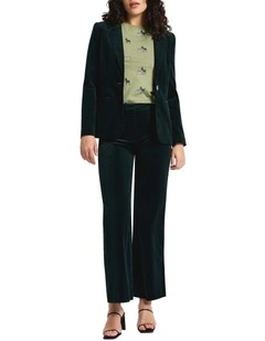 Nala Velvet Pant in Deep Pine