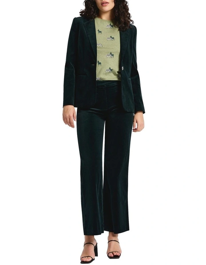 Nala Velvet Pant in Deep Pine image 1
