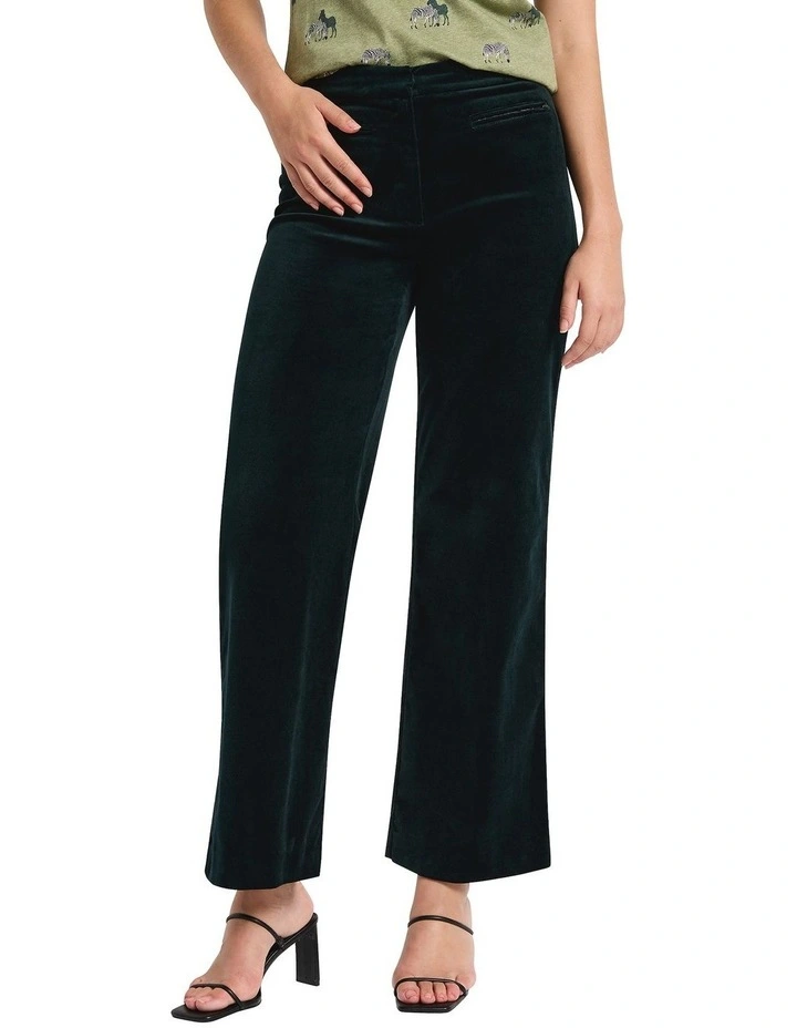 Nala Velvet Pant in Deep Pine image 3