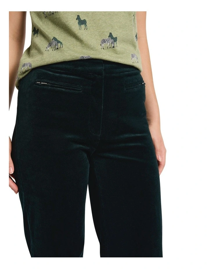 Nala Velvet Pant in Deep Pine image 4