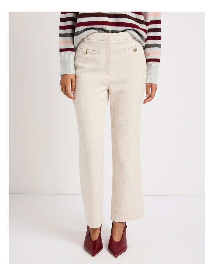 Julietta Tweed Pant in Ivory image 2