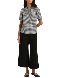 Lainey Felted Wool Culotte in Black