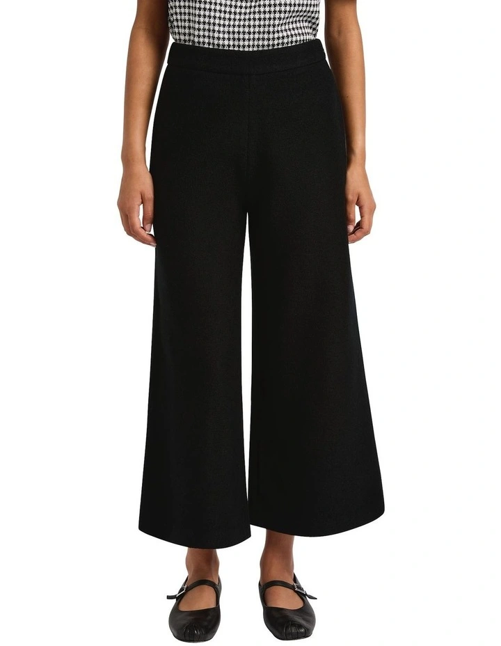 Lainey Felted Wool Culotte in Black image 2