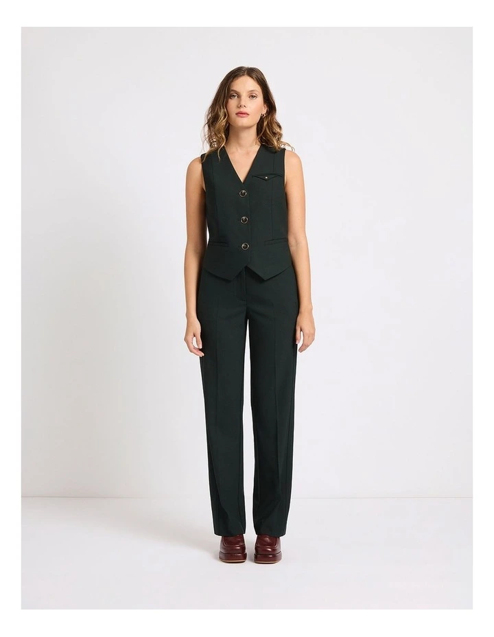 Talk Talk Straight Leg Pant in Deep Pine image 1