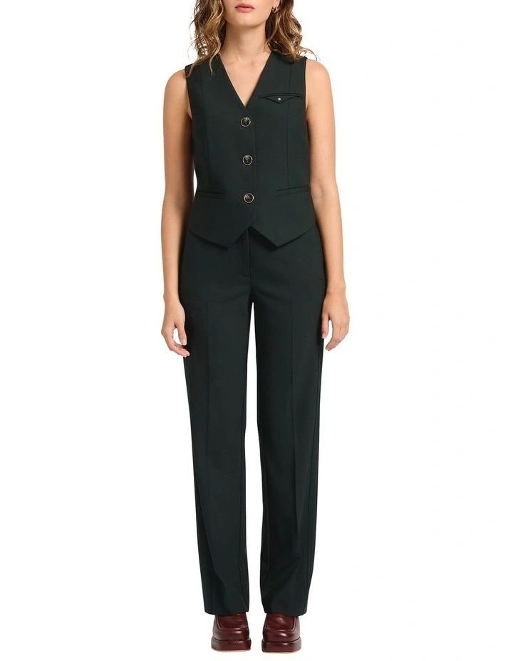 Talk Talk Straight Leg Pant in Deep Pine image 1