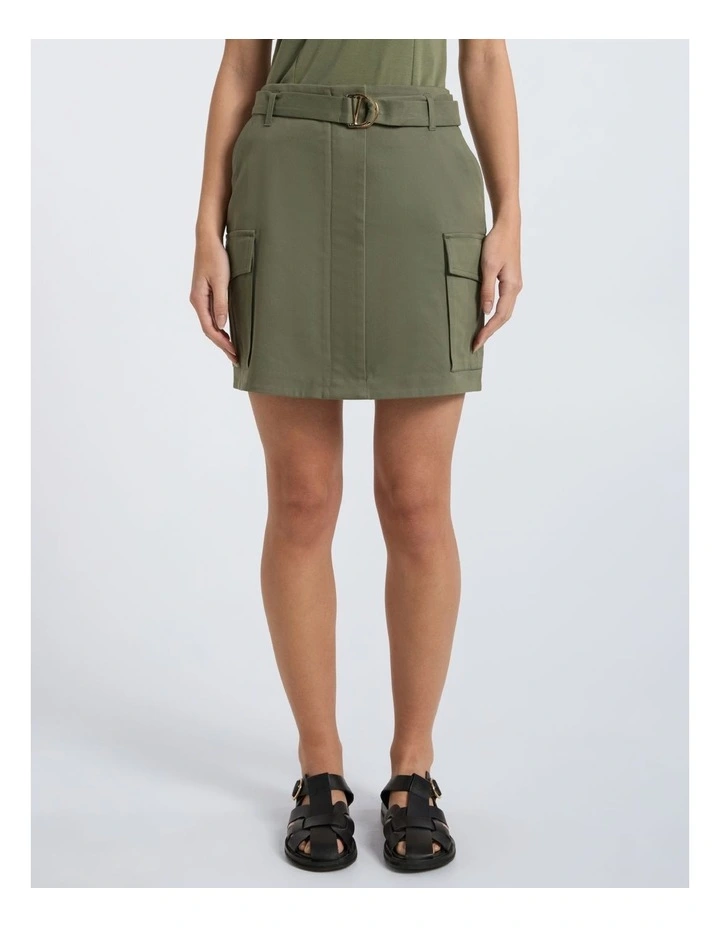 Bargo Cargo Skirt in Olive Green image 2