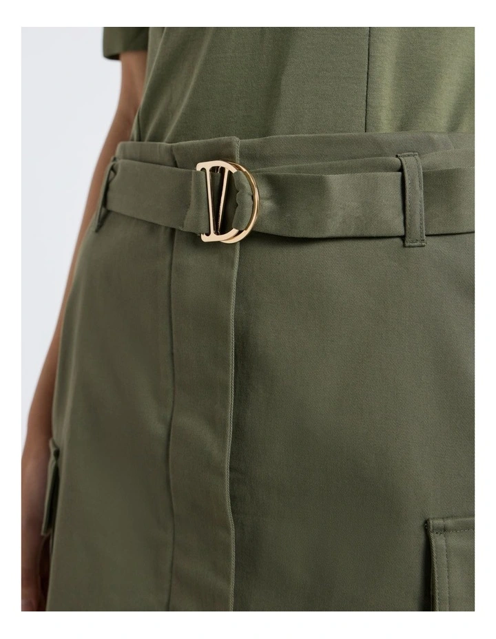 Bargo Cargo Skirt in Olive Green image 3