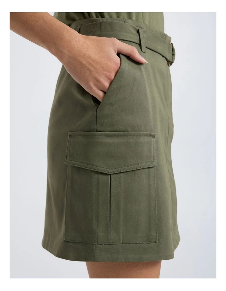 Bargo Cargo Skirt in Olive Green image 4