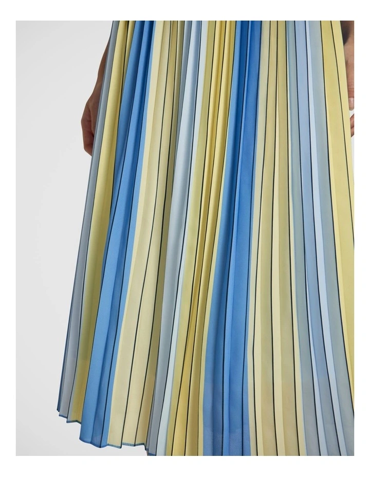 Parker Stripe Pleat Skirt in Blue Multi image 3