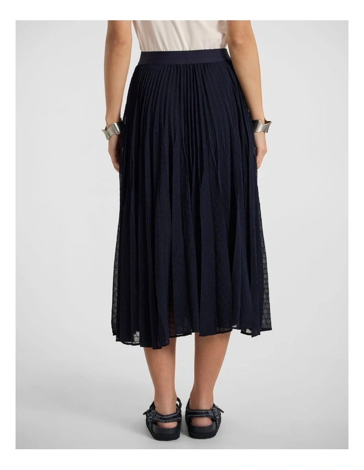 Rosalia Pleated Midi Skirt in Navy image 3