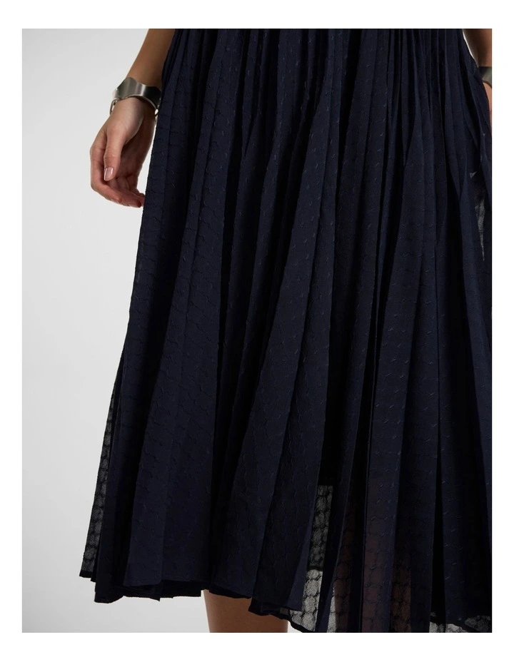 Rosalia Pleated Midi Skirt in Navy image 4