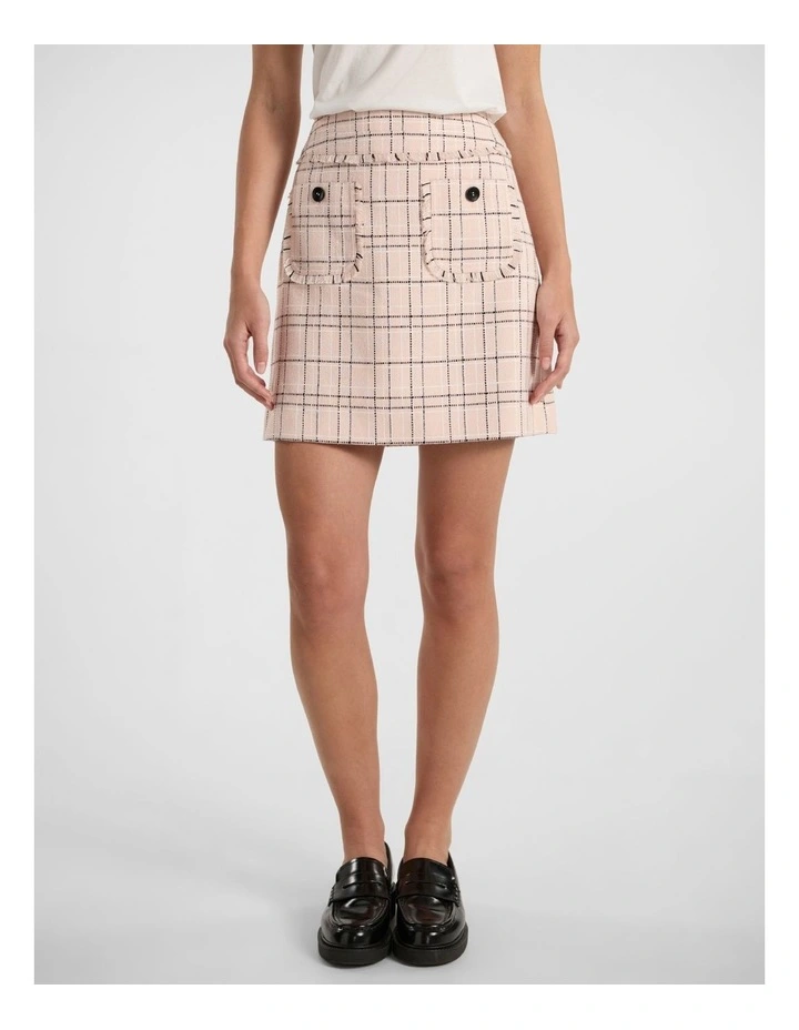 Final Bow Tweed Mini Skirt in Pink Multi image 1