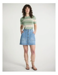 Niall Denim Mini Skirt in Burleigh Blue