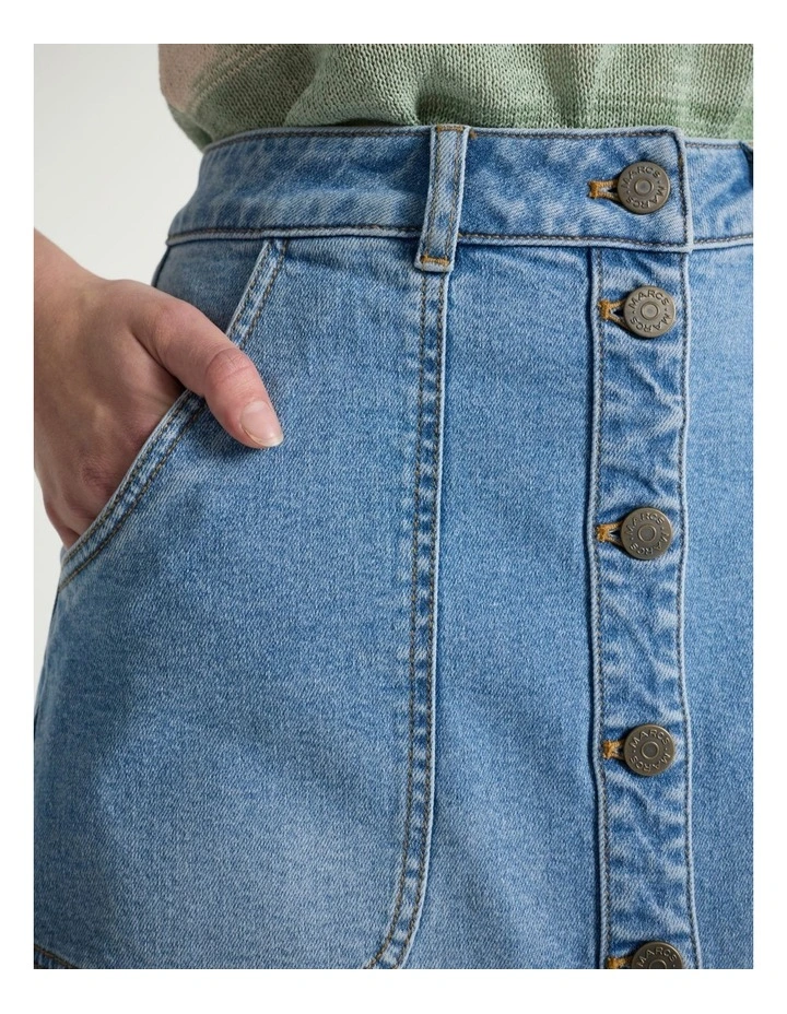 Niall Denim Mini Skirt in Burleigh Blue image 5