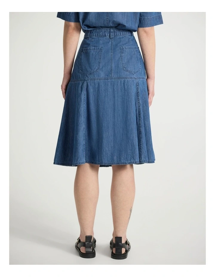 It's You Chambray Skirt in Mid Wash image 3