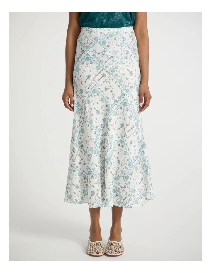Sign Of The Tiles Skirt in Ivory Multi image 2