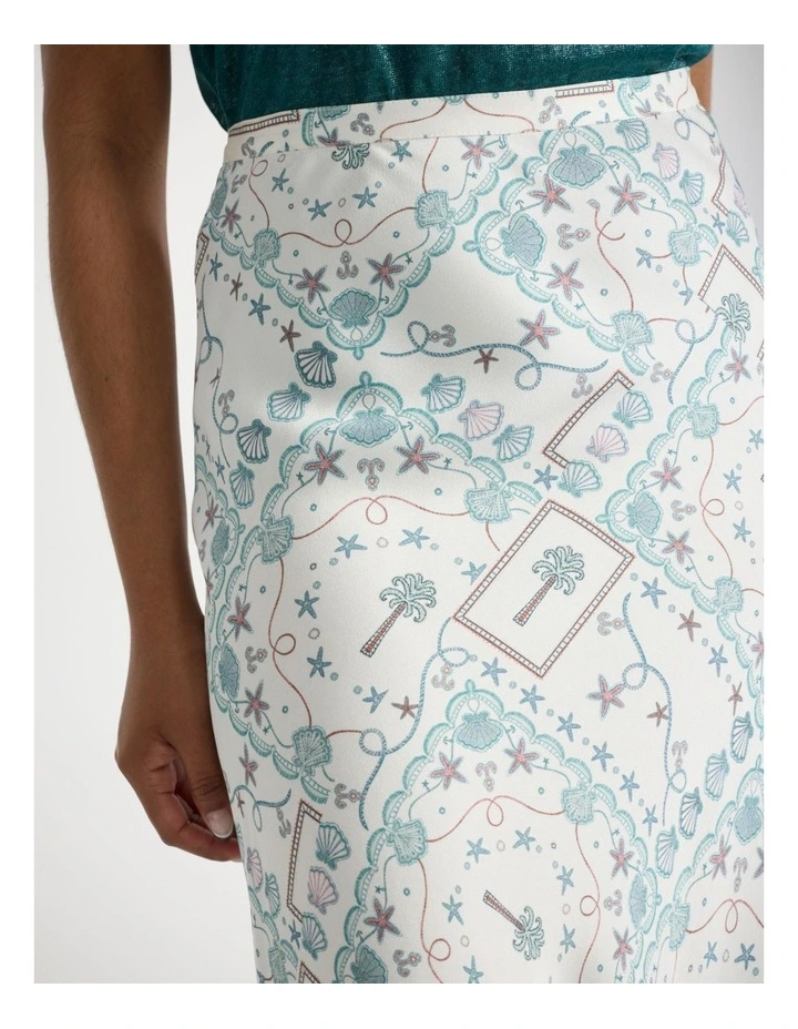 Sign Of The Tiles Skirt in Ivory Multi image 4