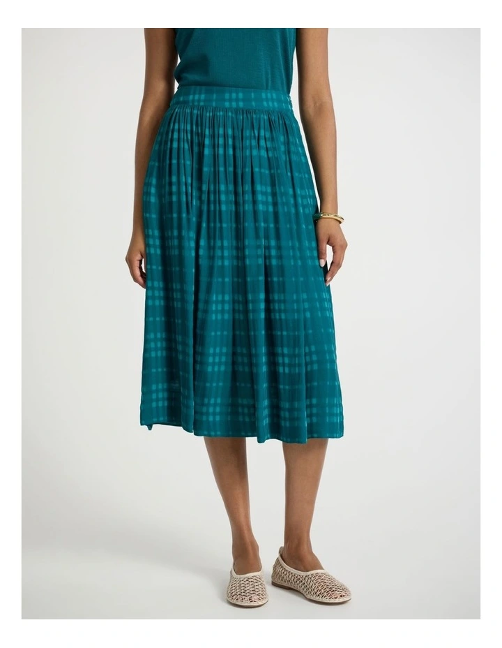 Ready To Run Midi Skirt in Peacock Green image 2