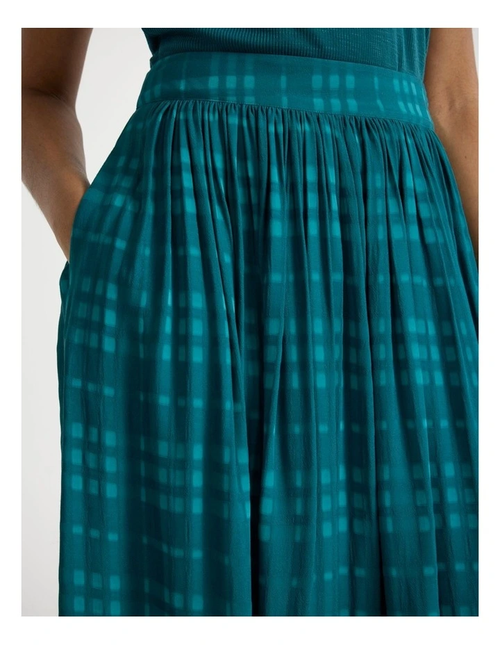 Ready To Run Midi Skirt in Peacock Green image 4