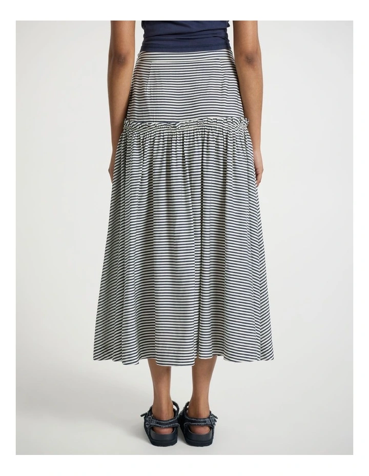 Hailee Stripe Midi Skirt in Navy Stripe image 3
