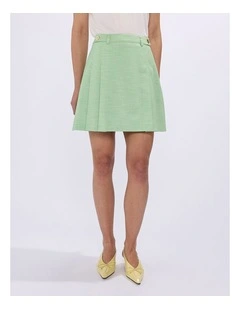 Jacqueline Mini Skirt in Green/White