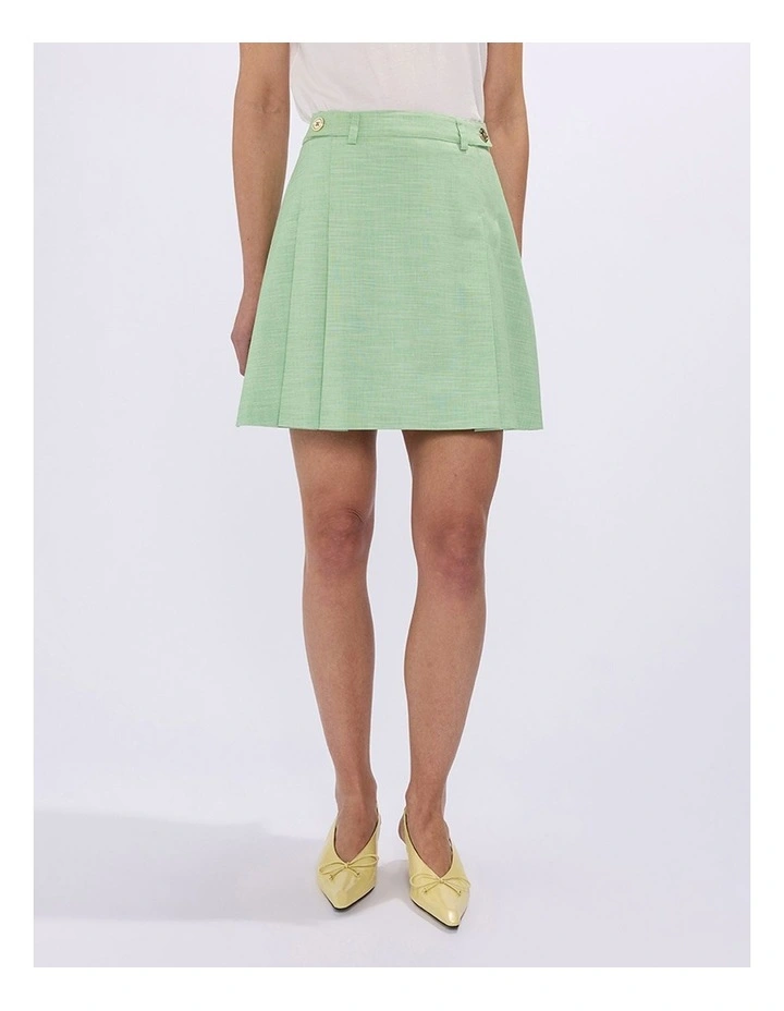 Jacqueline Mini Skirt in Green/White image 1