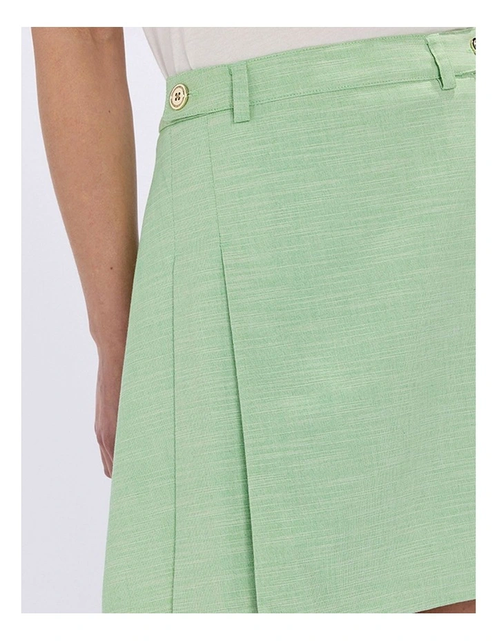Jacqueline Mini Skirt in Green/White image 3
