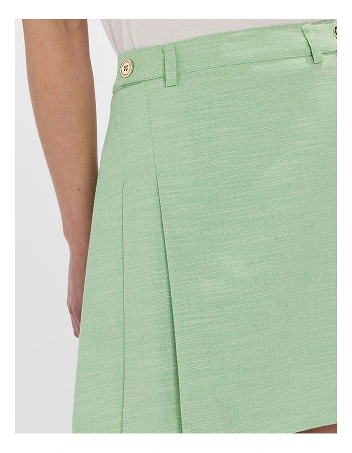 Jacqueline Mini Skirt in Green/White image 4