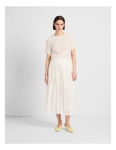 Lydia Lace Midi Skirt in Ivory