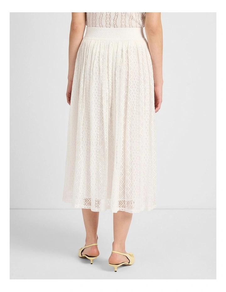 Lydia Lace Midi Skirt in Ivory image 3