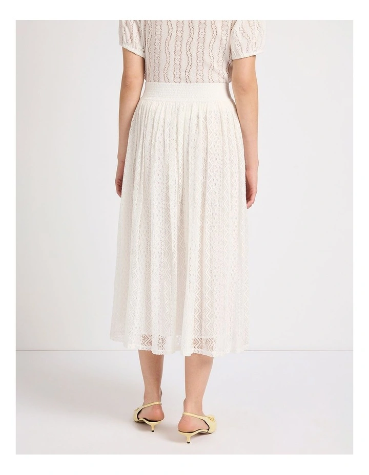 Lydia Lace Midi Skirt in Ivory image 3