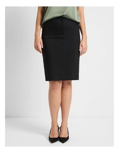 Phoebe Pencil Midi Skirt in Black