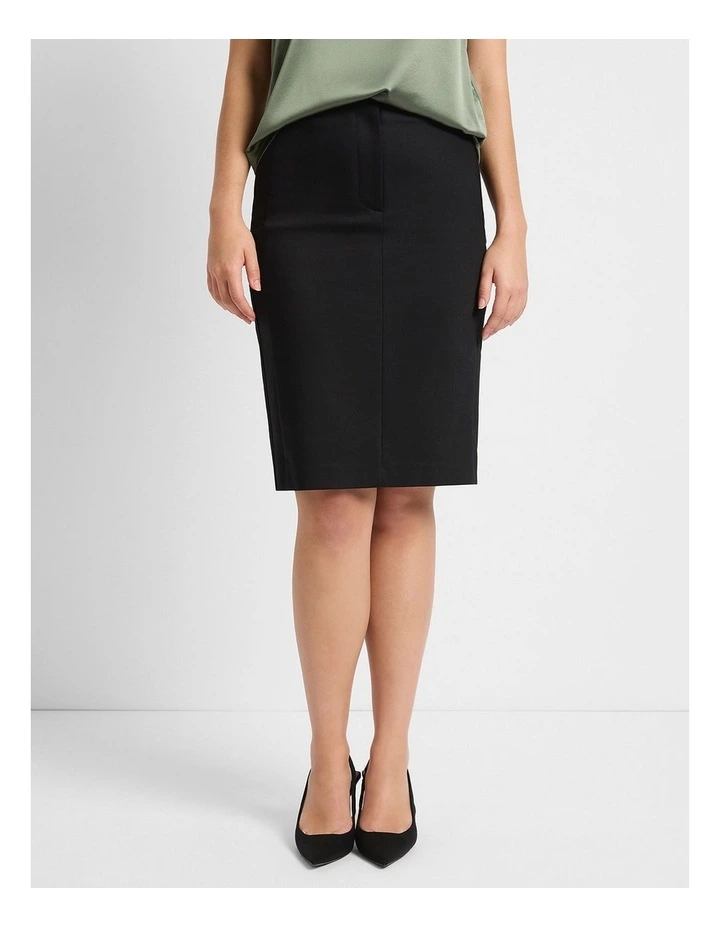 Phoebe Pencil Midi Skirt in Black image 1