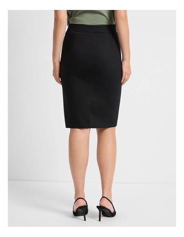 Phoebe Pencil Midi Skirt in Black image 3