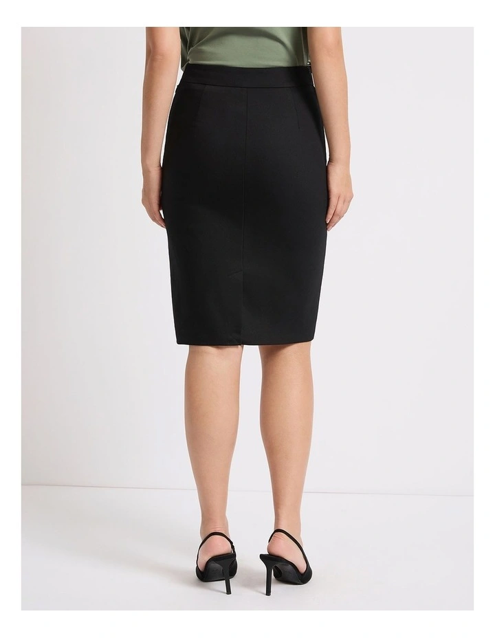 Phoebe Pencil Midi Skirt in Black image 3