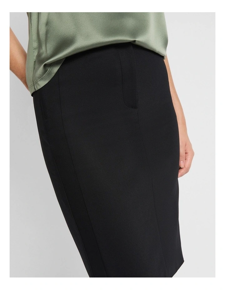 Phoebe Pencil Midi Skirt in Black image 4
