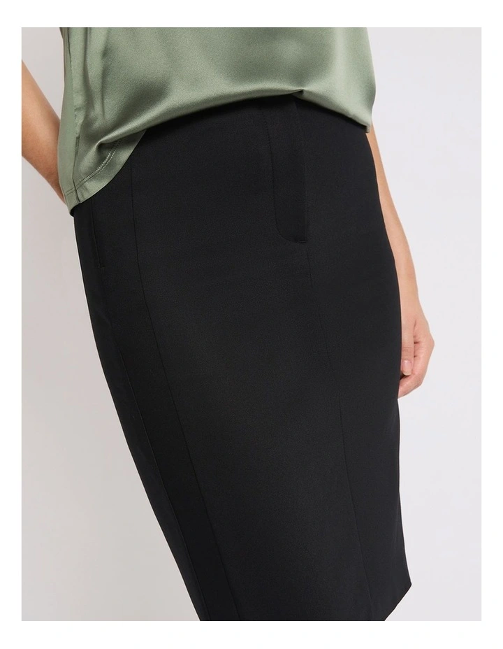 Phoebe Pencil Midi Skirt in Black image 4