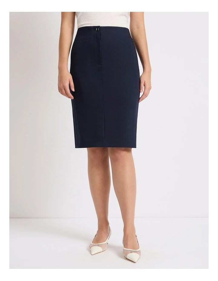 Phoebe Pencil Midi Skirt in Navy image 2