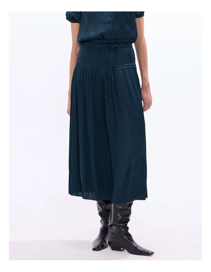 Karu Pleated Midi Skirt in Deep Forest image 2